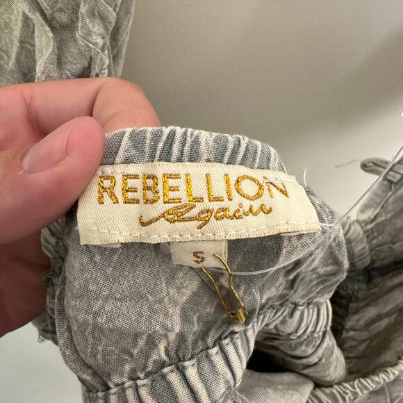 Rebellion Again Puff Sleeve Open Back Top US Women's S - Picture 5 of 8